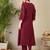 Maroon cotton a-line kurta with trousers