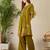 Olive rayon a-line kurta with palazzos