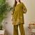 Olive rayon a-line kurta with palazzos
