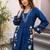 Blue rayon a-line kurta with palazzos