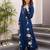Blue rayon a-line kurta with palazzos