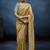 mustard pure based fancy fabric embroidery saree