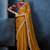 orange pure based fancy fabric embroidery saree
