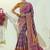 purple pure patan patola silk blend saree in heavy hand work mirror cut dana & moti design