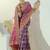 purple pure patan patola silk blend saree in heavy hand work mirror cut dana & moti design