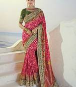 rani pure patan patola saree with mirror & cut dana handwork