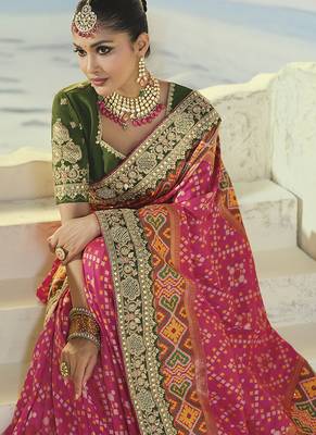 rani pure patan patola saree with mirror & cut dana handwork 3