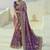 purple pure patan patola silk blend saree with mirror & heavy moti handwork