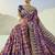 purple pure patan patola silk blend saree with mirror & heavy moti handwork