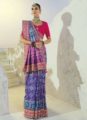 rama pure patan patola saree with mirror cut dana & moti heavy handwork 2