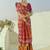 orange pure patan patola silk blend saree cream moti & beads heavy handwork