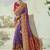 purple pure patan patola silk blend saree with heavy handwork
