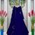 Blue stone work full flared anarkali with dupatta