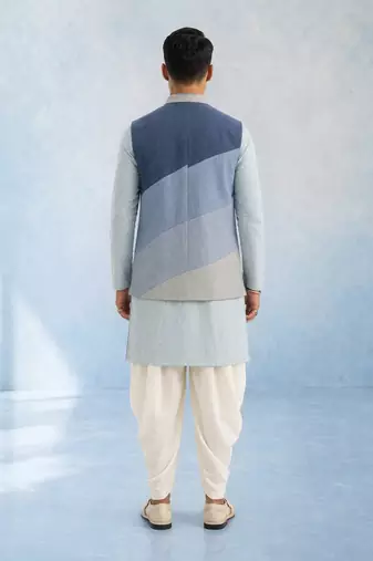 Denim blue woven bandhi jacket