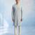 Baby blue embroidered georgette kurta pant set
