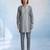 Charcoal grey colour blocked cotton kurta pant set