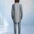Charcoal grey colour blocked cotton kurta pant set