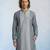 Charcoal grey colour blocked cotton kurta pant set
