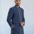 Navy blue embroidered georgette sherwani jacket