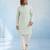Mint green embroidered georgette kurta pant set