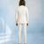 Off white and grey embroidered light wool bandhgala and pant set