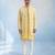 Butter yellow embroidered cotton silk sherwani jacket