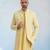 Butter yellow embroidered cotton silk sherwani jacket