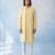 Butter yellow textured woven cotton silk kurta with attached stole and pant set