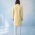 Butter yellow textured woven cotton silk kurta with attached stole and pant set