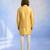 Butter yellow embroidered jacquard and rawsilk kurta and pant set