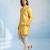 Butter yellow embroidered jacquard and rawsilk kurta and pant set