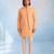 Peach embroidered cotton silk bandhi jacket