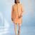 Peach embroidered cotton silk bandhi jacket