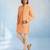 Peach embroidered cotton silk bandhi jacket
