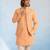 Peach embroidered cotton silk bandhi jacket