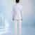 Powder blue and white linen blazer jacket