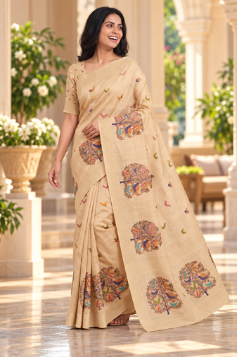 chiku erod soft with fancy digital print with tissue saree