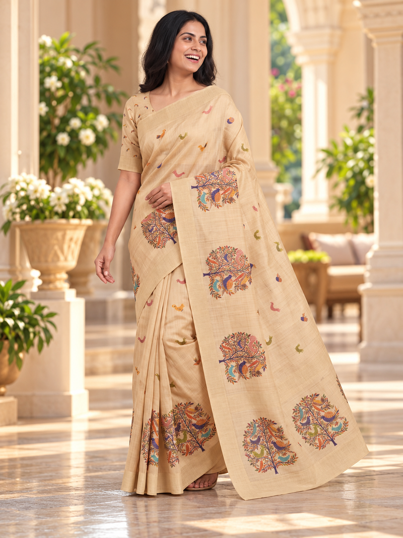 chiku erod soft with fancy digital print with tissue saree