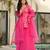 pink organza digital print Short Kurti Lehenga Skirt Dupatta - full stitched free size