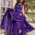 Women's Gorgeous Embroidery Work Fendy Silk Satin Fabric Flared Anarkali Palazzo and Dupatta Set