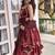 Women's Gorgeous Embroidery Work Fendy Silk Satin Fabric Flared Anarkali Palazzo and Dupatta Set