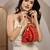 jashn edit red & gold floral embroidered brocade potli