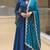 R blue silk blend readymade anarkali suit with embroidery & sequence work