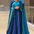 R blue silk blend readymade anarkali suit with embroidery & sequence work