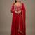 Pink silk blend readymade anarkali suit with embroidery & sequence work