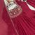 Pink silk blend readymade anarkali suit with embroidery & sequence work