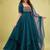 Emerald silk blend readymade anarkali suit with embroidery & sequence work
