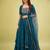 Emerald silk blend readymade anarkali suit with embroidery & sequence work