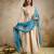 Women's Beautiful Embroidery Work Chanderi Fabric Flared Anarkali Pant and Dupatta Set