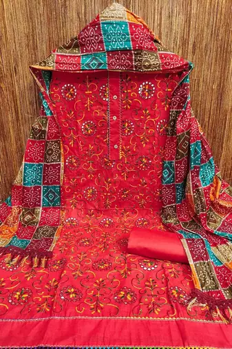 Embroidered Unstitched Dress Material